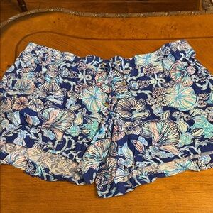 Lilly Pulitzer Katia Lapis Blue beach shells Shorts XL